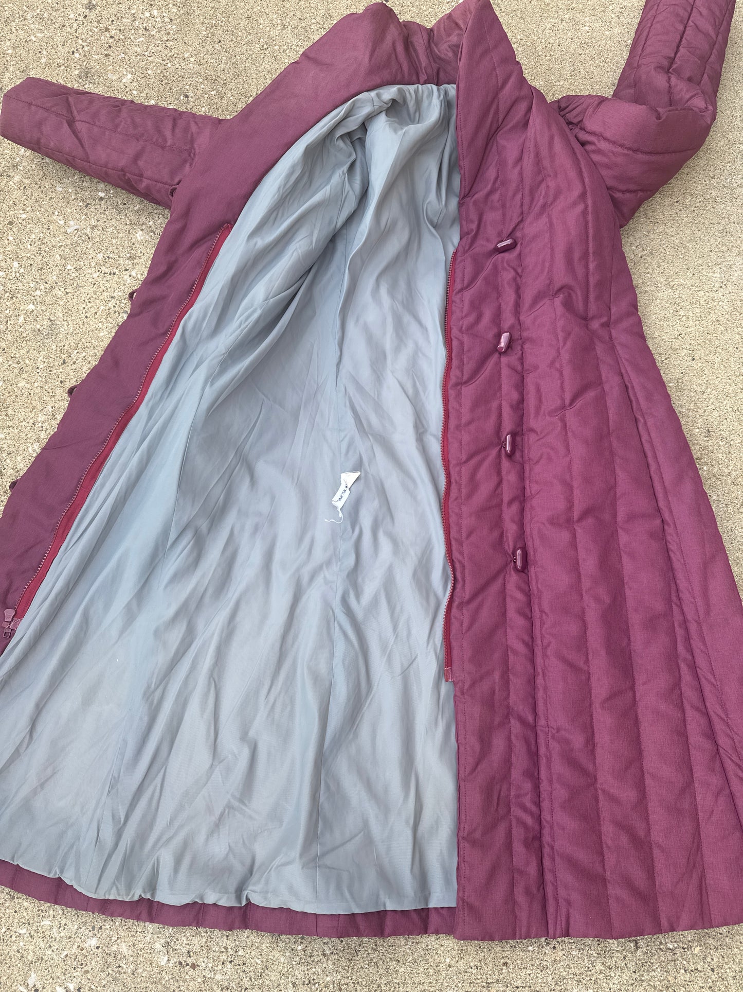 Vintage Long Quilted Puffer Coat Size 6