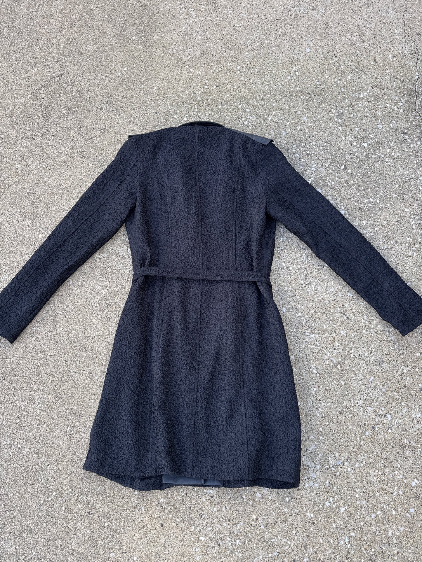 Vintage Simon Chang Black Trench Coat size 10