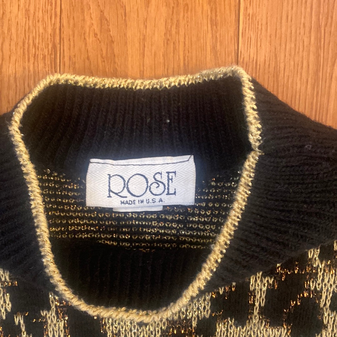 Vintage Women’s Rose Sweater Size L