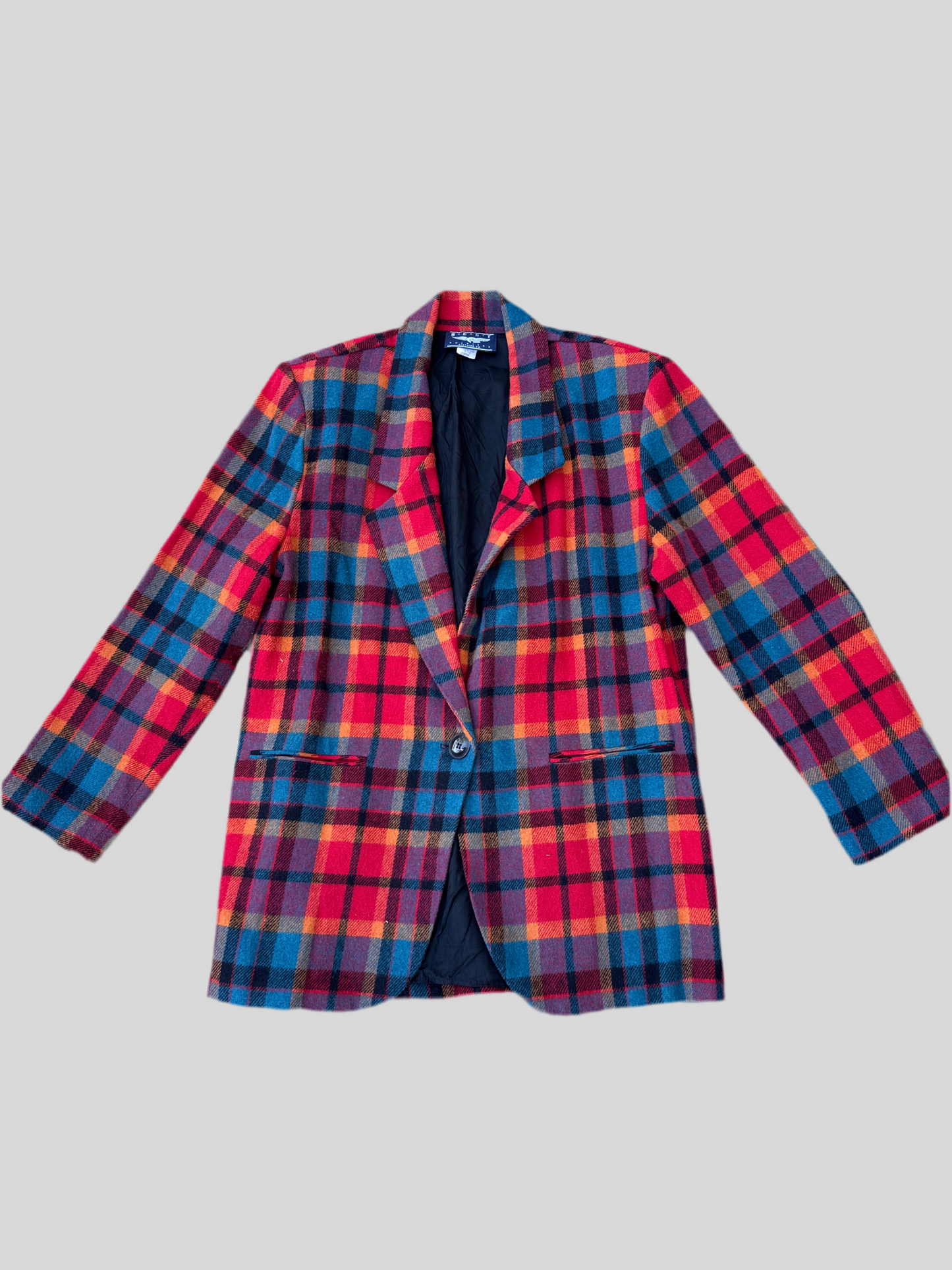 Vintage Women’s Best American Clothing Plaid Wool Blazer Size L