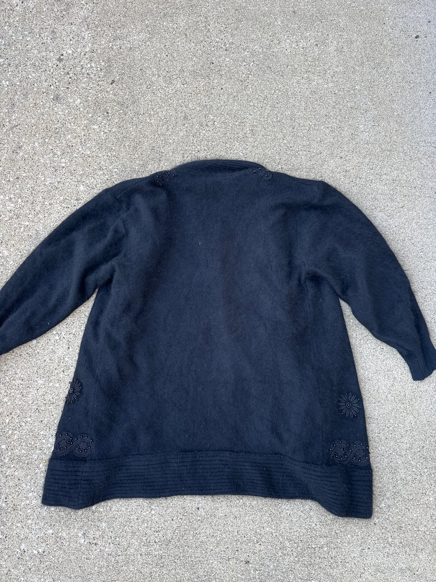 Vintage Women’s Michelle Nichol Angora Rabbit Hair Cardigan Sweater Size M
