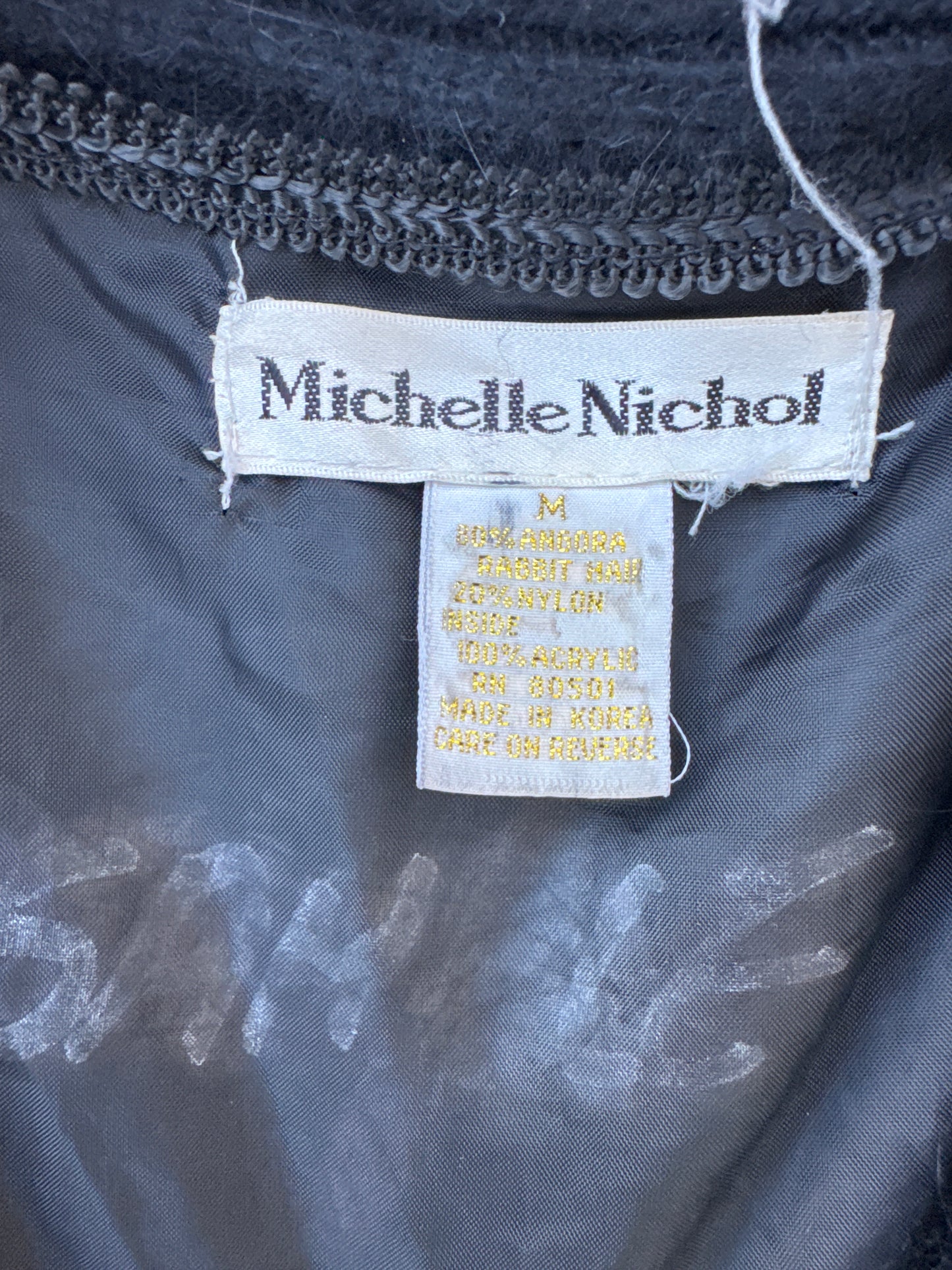 Vintage Women’s Michelle Nichol Angora Rabbit Hair Cardigan Sweater Size M