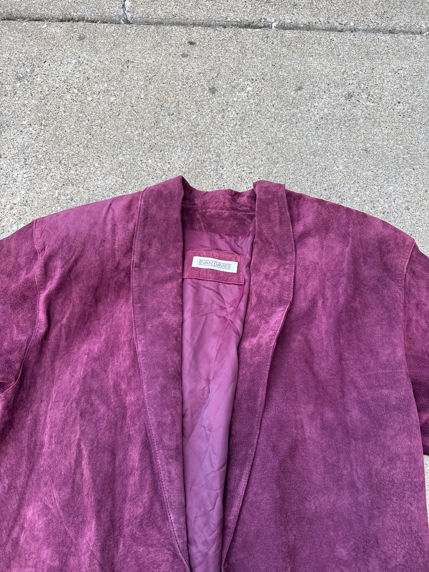 Vintage 80s Evan Davies Suede Suit Set Size 14