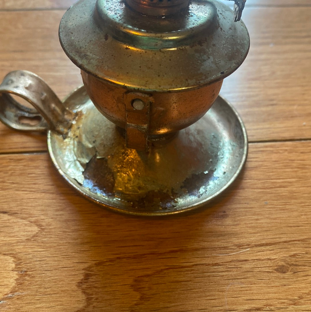 Vintage Christmas Copper Oil Lamps Set of 2