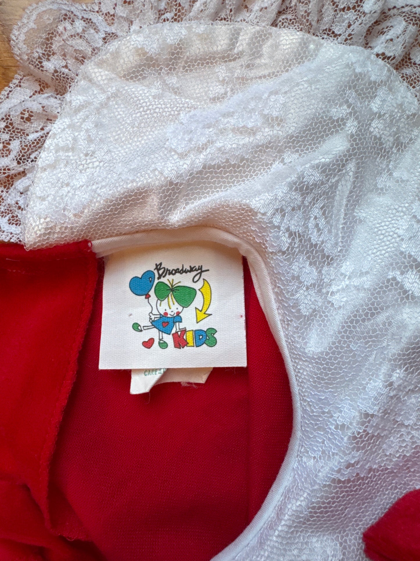 Vintage Girls Broadway Kids Velour Dress Size 4T