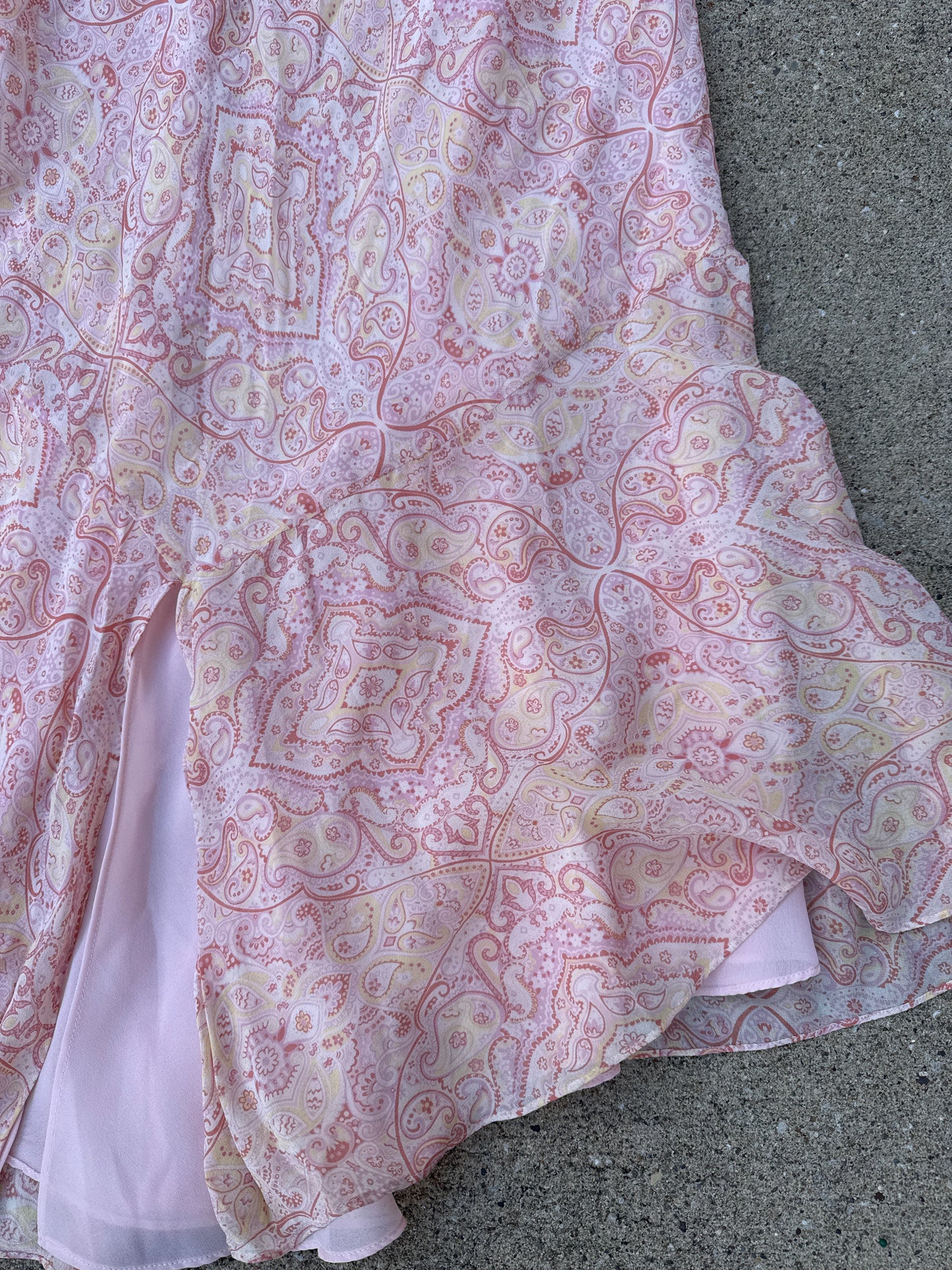 Y2K Express Paisley Fairy Silk Dress Size 13/14