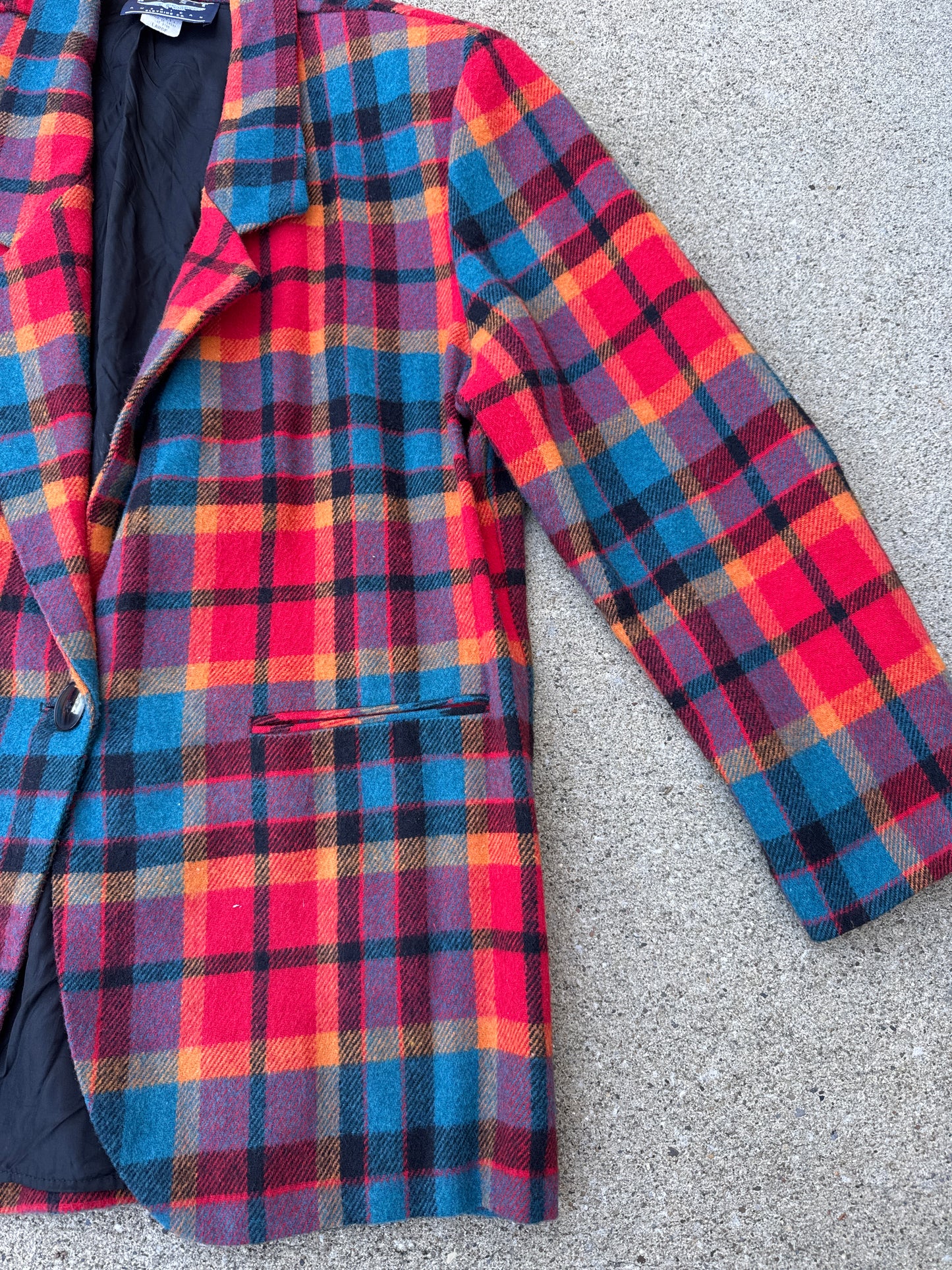 Vintage Women’s Best American Clothing Plaid Wool Blazer Size L
