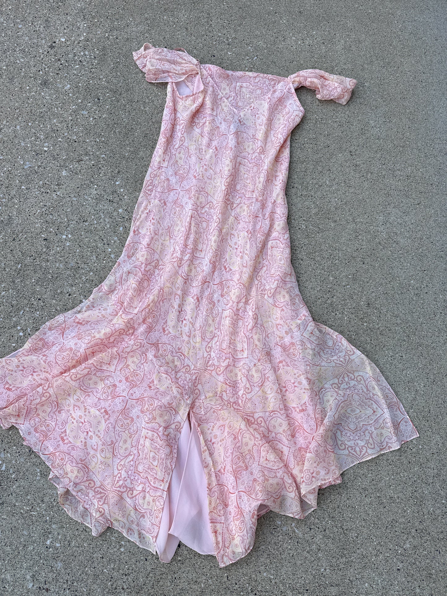 Y2K Express Paisley Fairy Silk Dress Size 13/14
