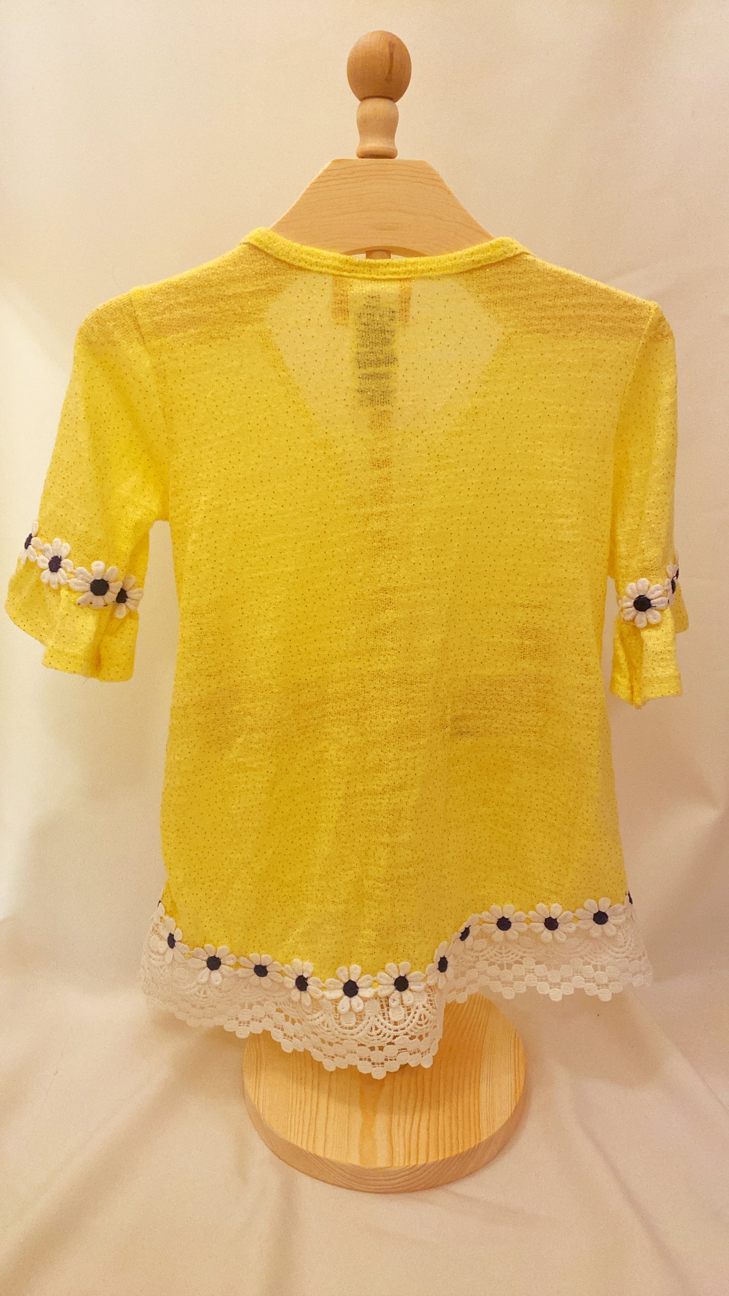 Girls Little Lass Yellow Daisy Cardigan 24M