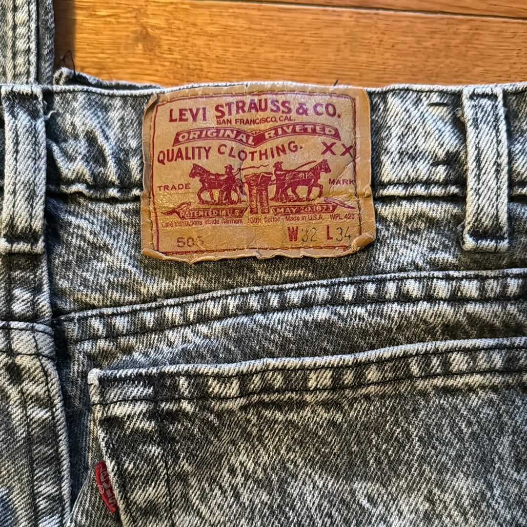 Vintage Levi’s Black Acid Wash Jeans Made in the USA Size 32x34