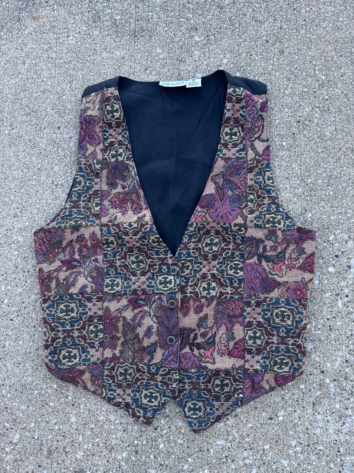 Vintage Women’s Jane Ashley Tapestry Vest Size S