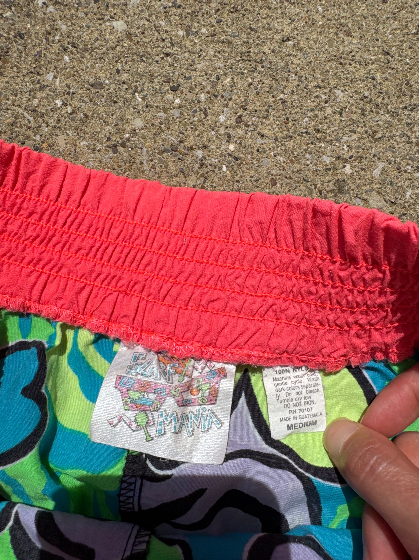 Vintage Surf Mania Neon Floral Shorts Size M