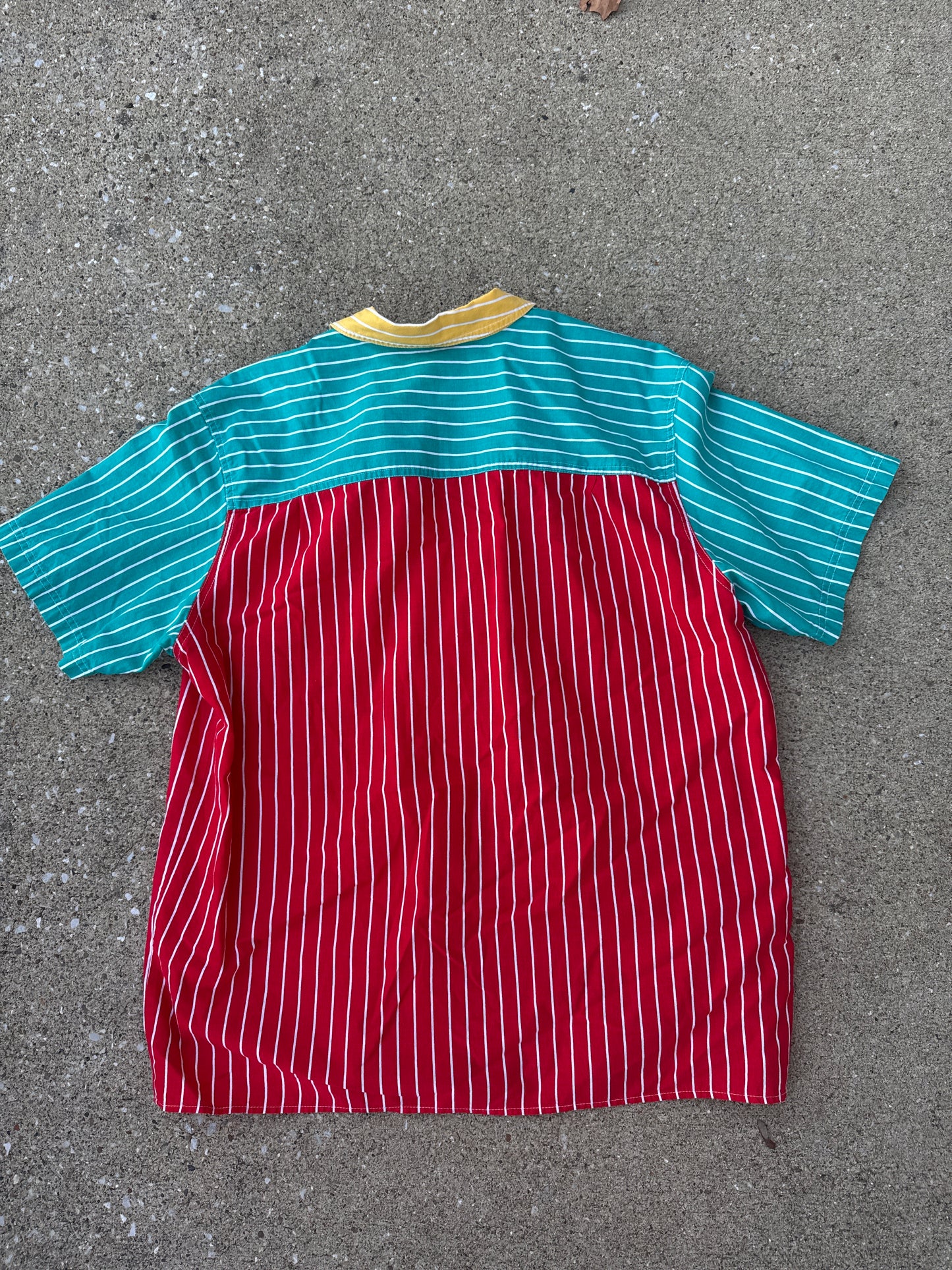 Vintage Cathy Daniels Colorful Short Sleeve Button Down Size Large