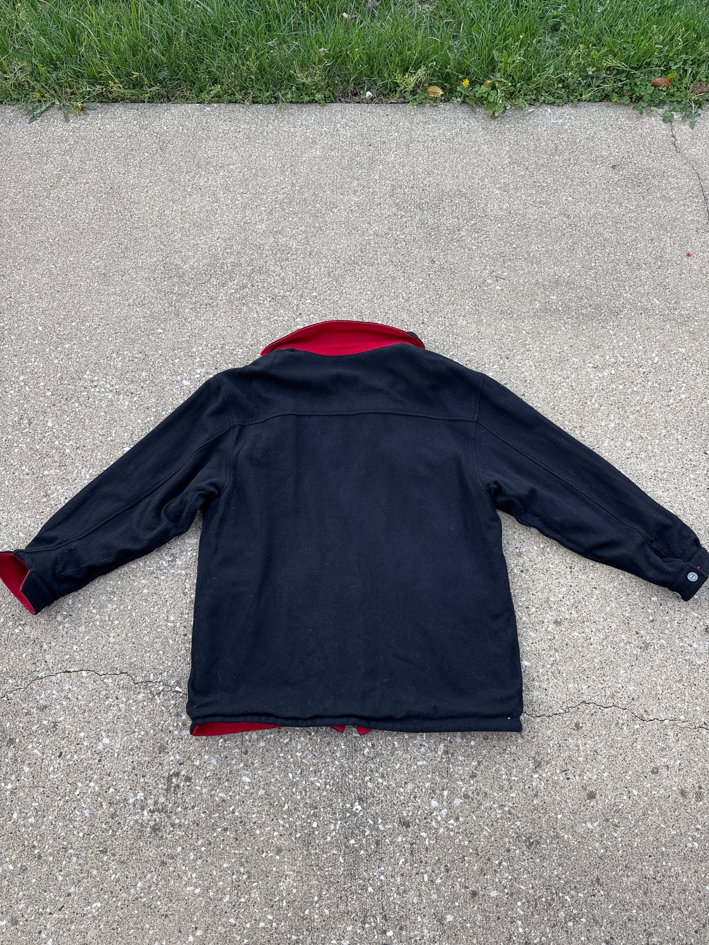 Vintage Men’s Black/Red Reversible Wool Blend Marlboro Coat Size XL