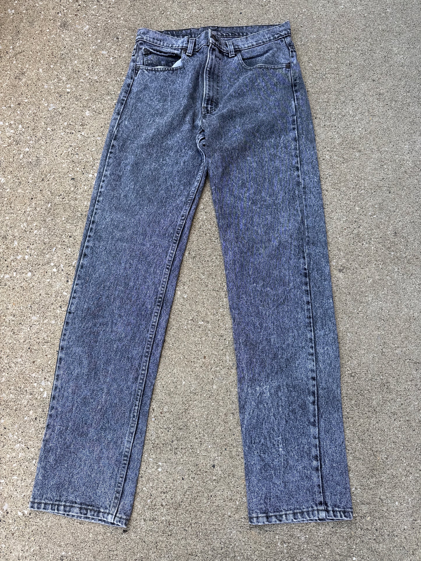 Vintage Levi’s 505 (1990) Black Acid Washed Jeans Made in USA Size 33x34