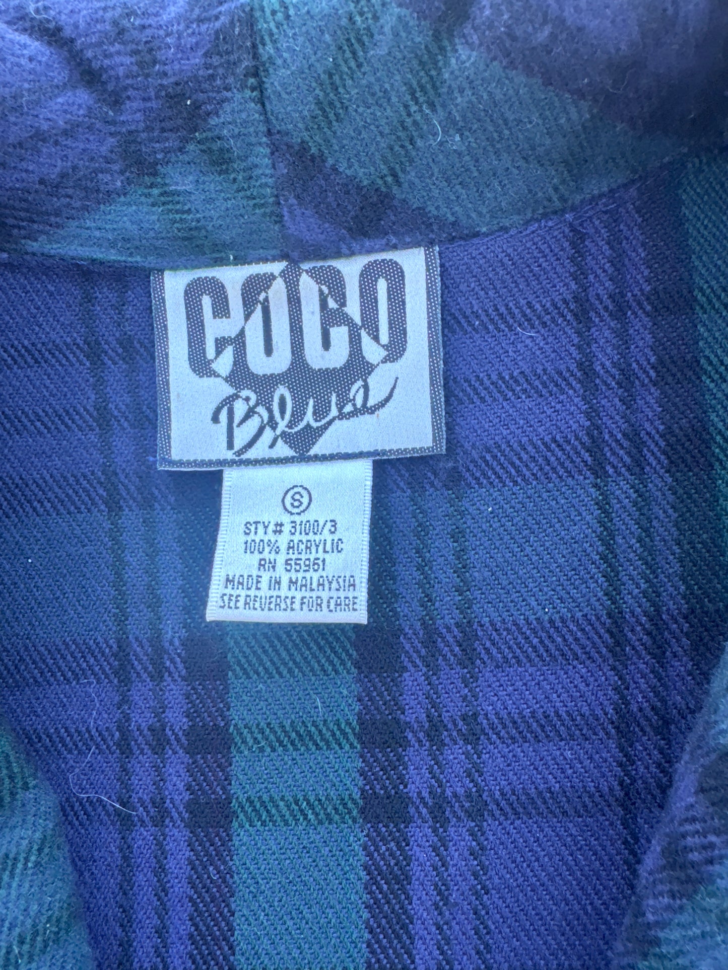 Vintage Women’s Coco Plaid Blazer Jacket Size S