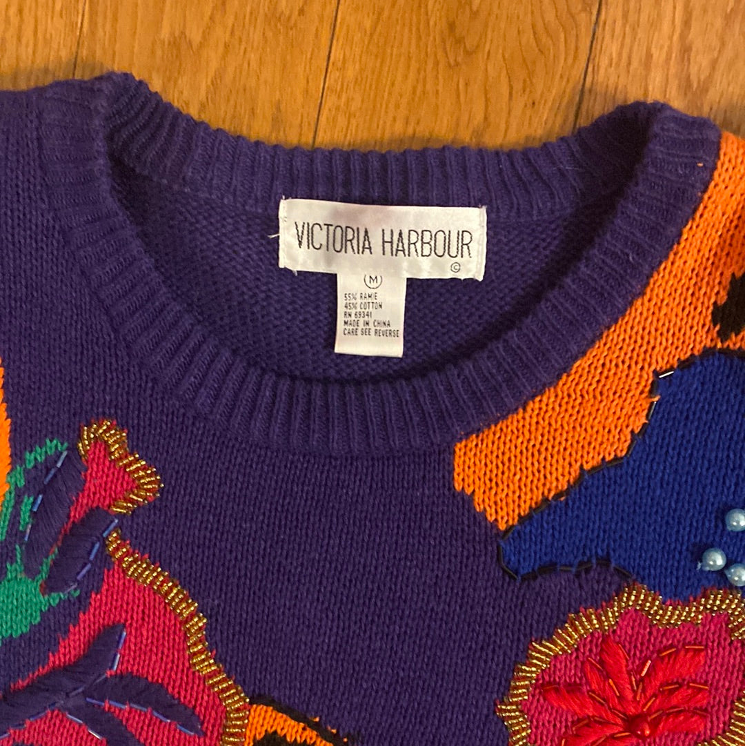 Vintage Women’s Victoria Harbour Tiger Sweater Size M