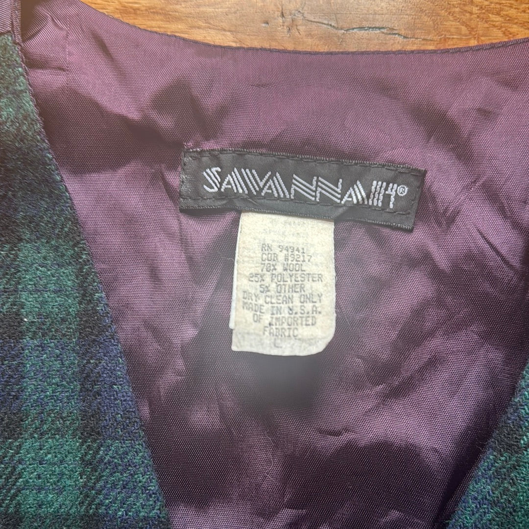 Vintage Women’s Savannah Plaid Vest size L