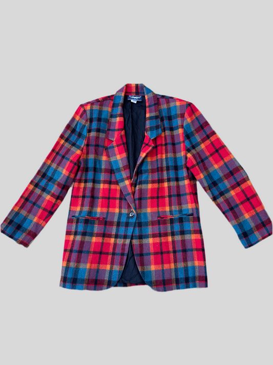 Vintage Women’s Best American Clothing Plaid Wool Blazer Size L