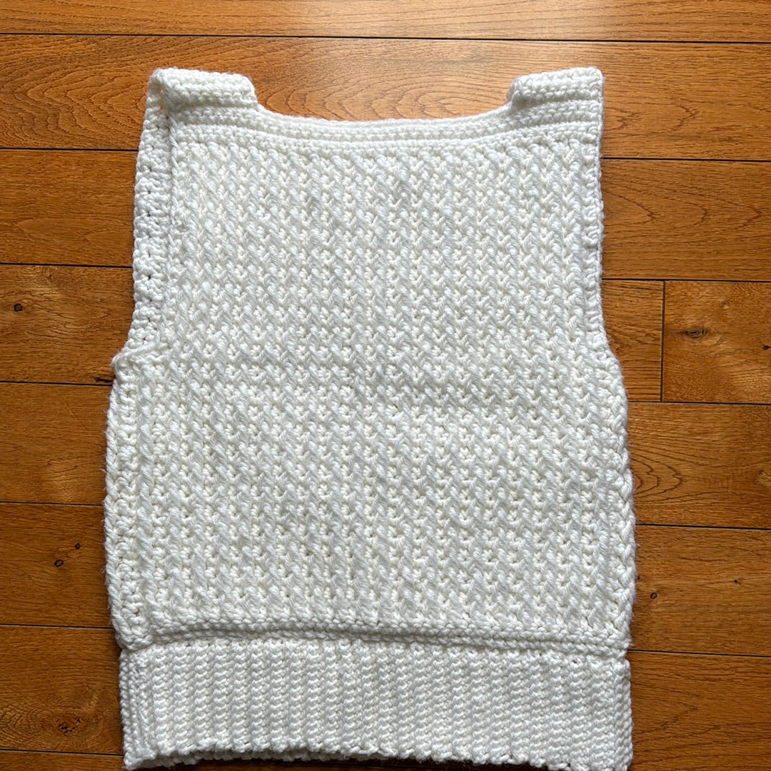 Women’s White Crochet Sleeveless