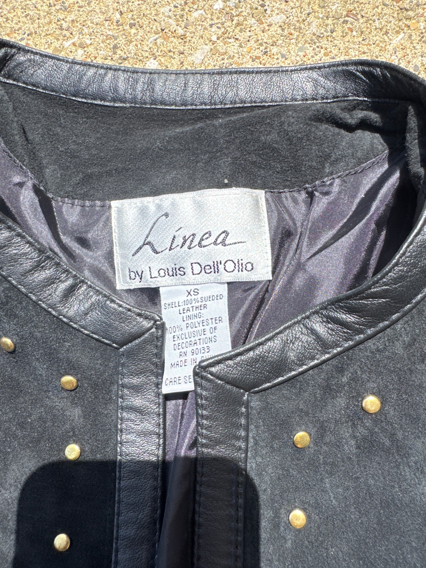 Vintage Linea Black Suede Jacket Size XS