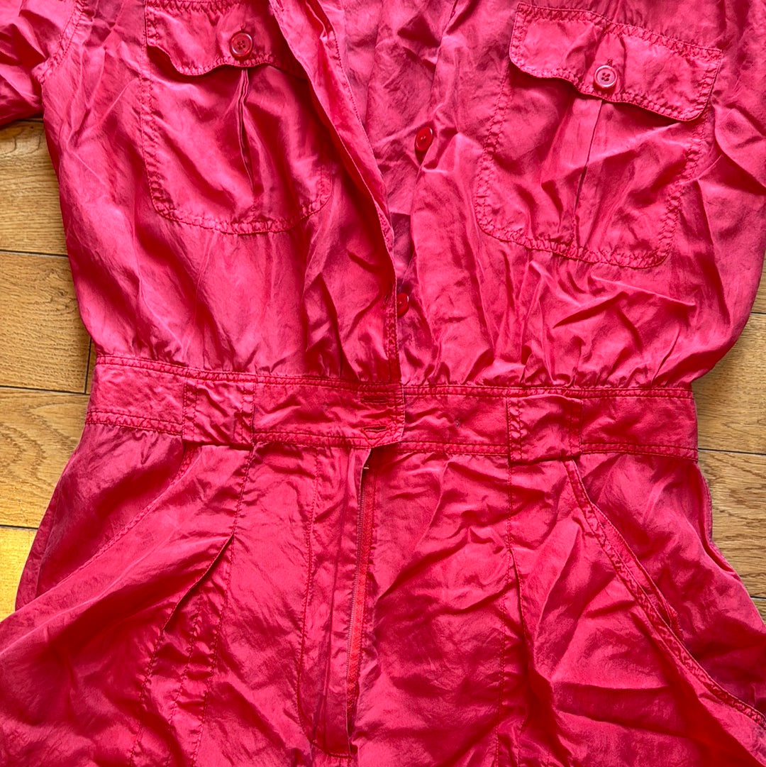 Vintage Women’s JV Design Red Silk Jumpsuit Size L