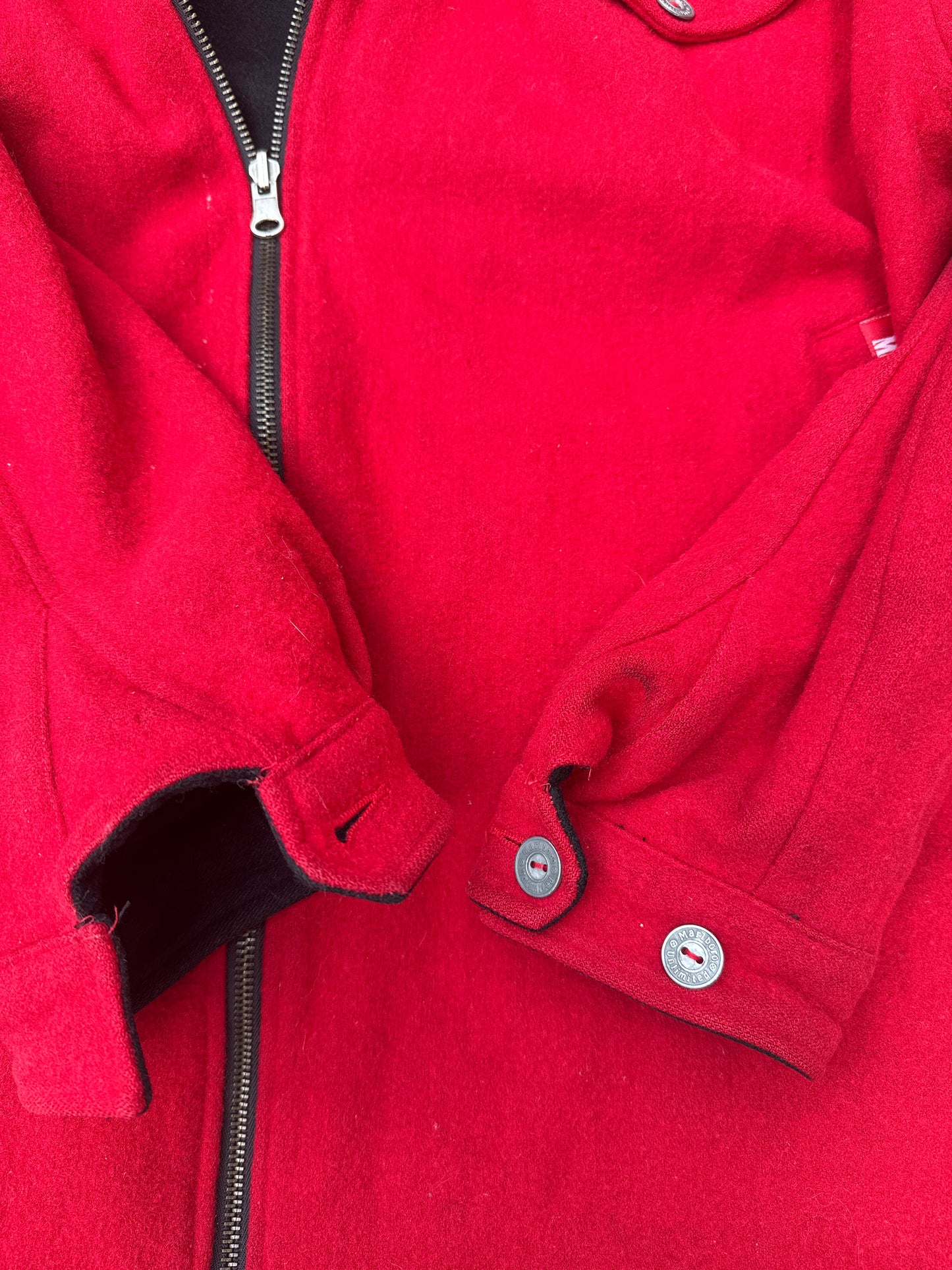 Vintage Men’s Black/Red Reversible Wool Blend Marlboro Coat Size XL