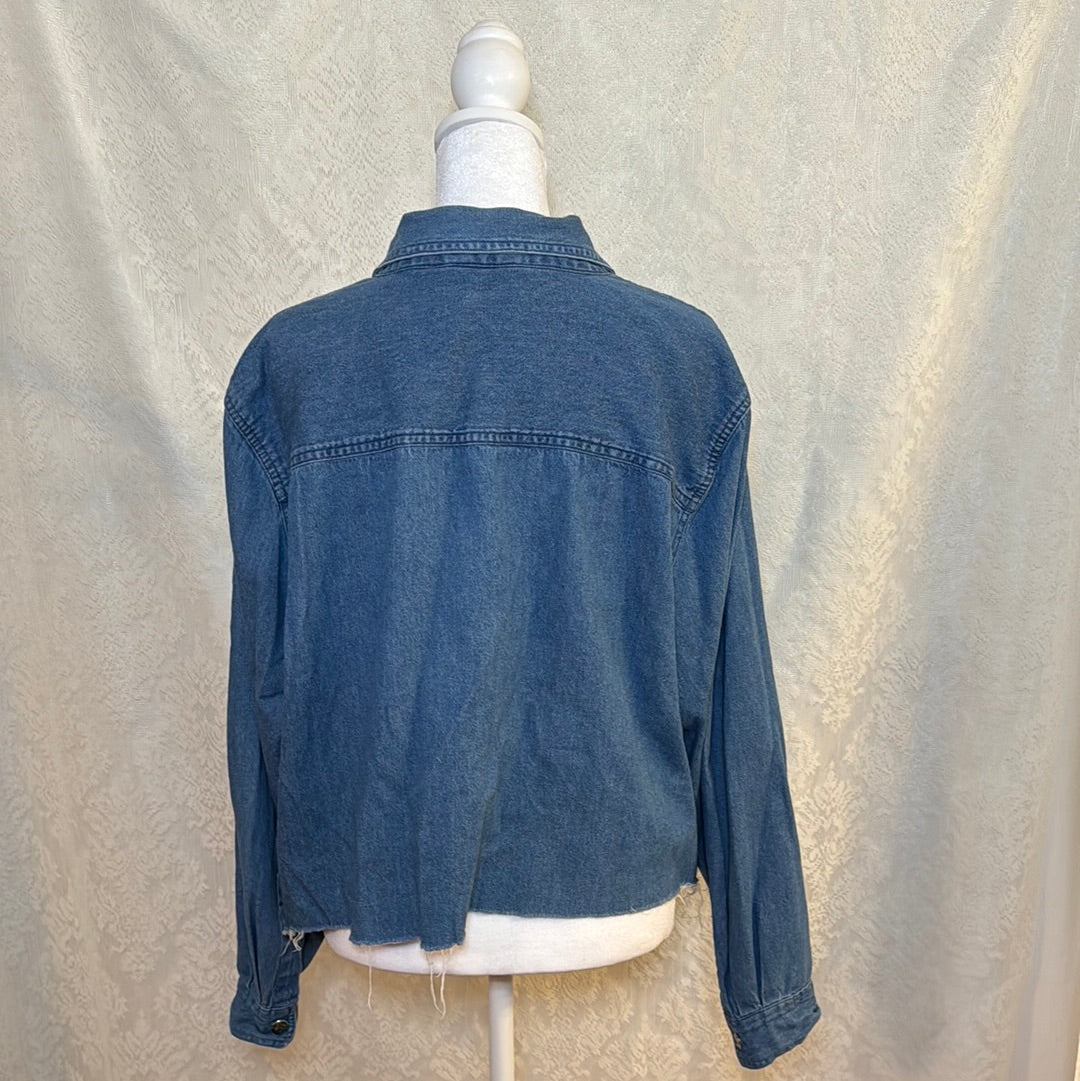 Vintage Women’s CST Blues Denim Crop Long Sleeve Size 1X