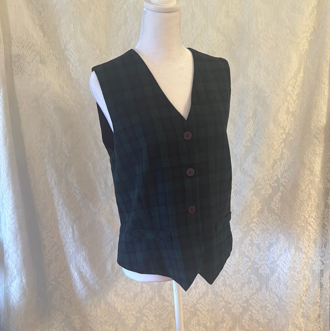 Vintage Women’s Savannah Plaid Vest size L