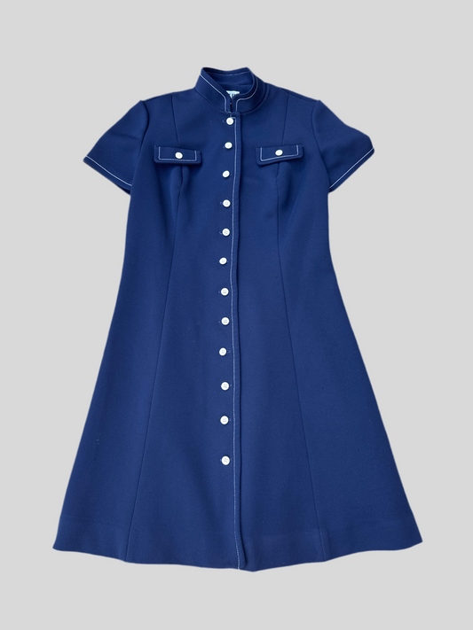 Vintage 70s Women’s Act III Navy Dress Size S/M (Veronica Beard vibes)