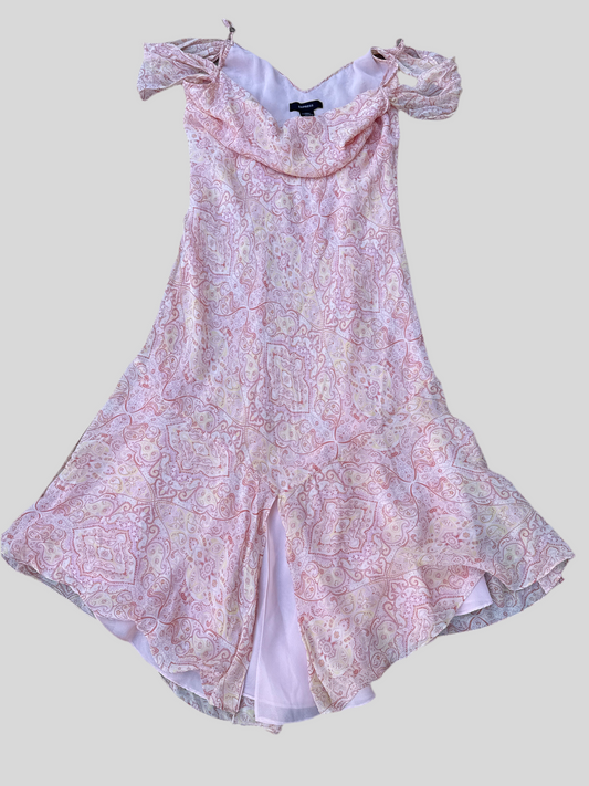 Y2K Express Paisley Fairy Silk Dress Size 13/14
