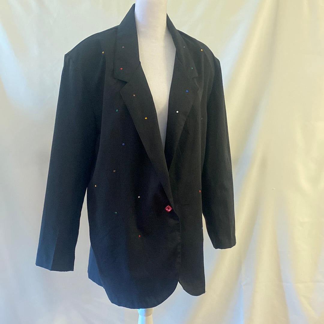 Vintage Women’s Catch Me Black Rhinestone Jacket