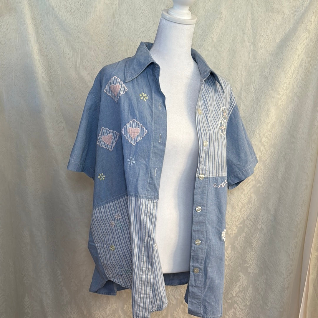 Vintage Fashion Bug Short Sleeve Button Up Size 14/16