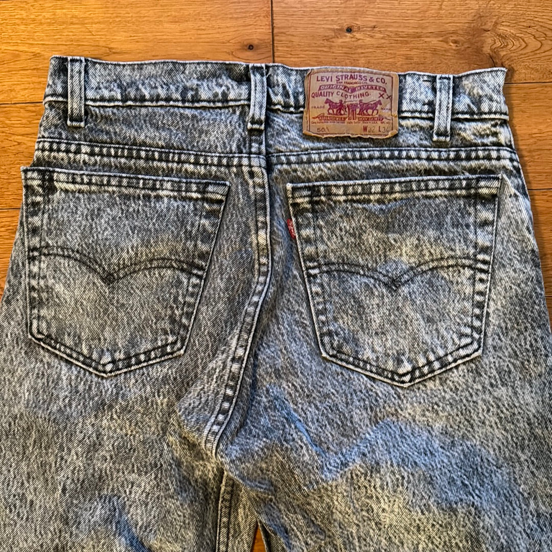 Vintage Levi’s Black Acid Wash Jeans Made in the USA Size 32x34