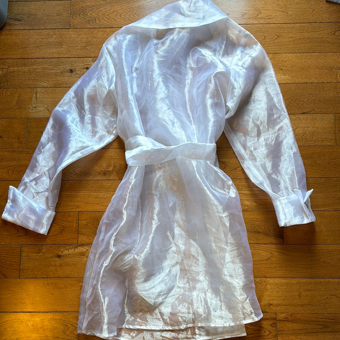 Vintage Dalia white sheer long sleeve M