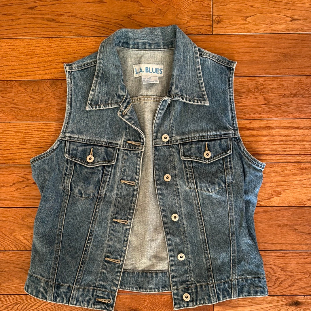 Vintage L.A. Blues Denim Vest Size M