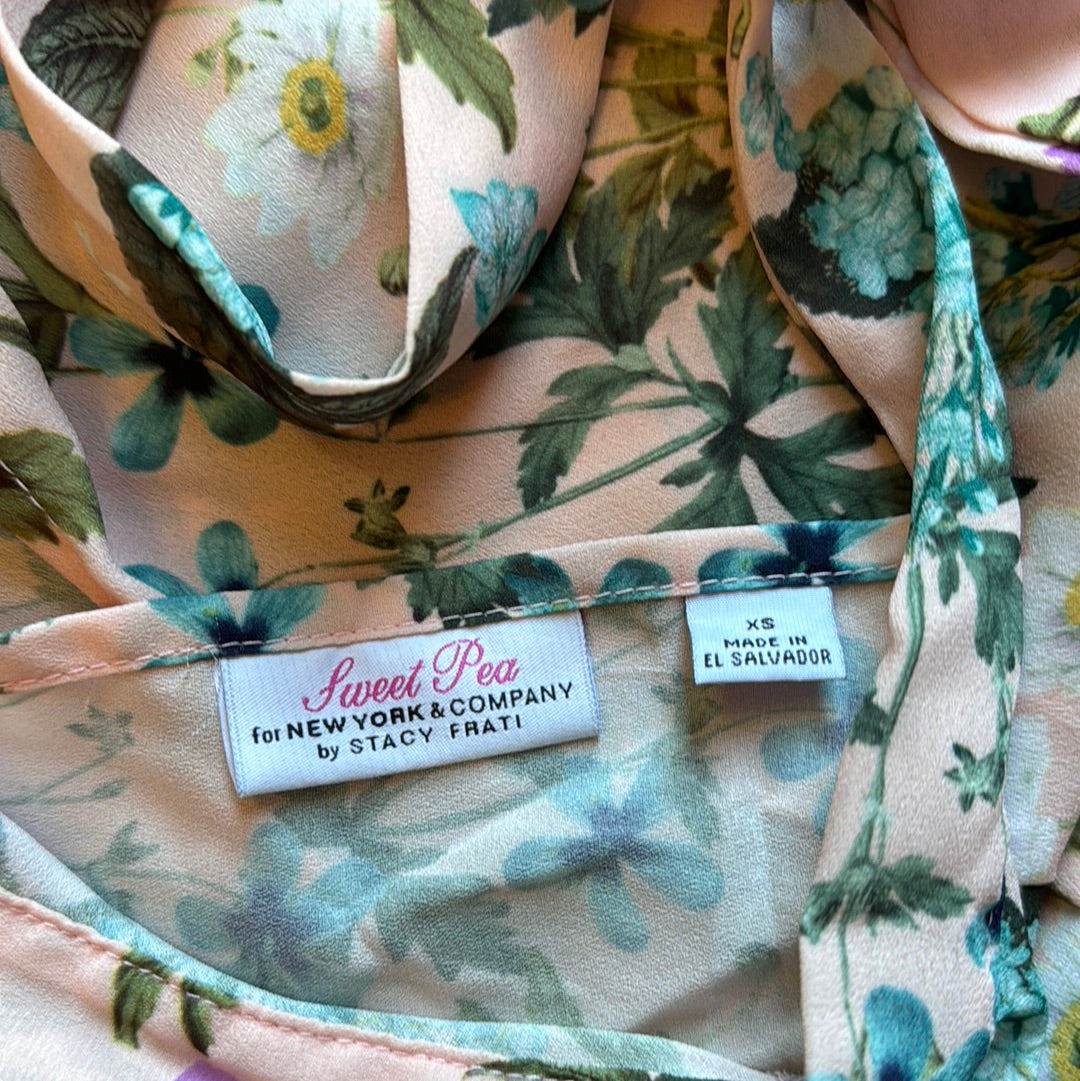 Sweet Pea for New York & Company Floral Blouse Size XS