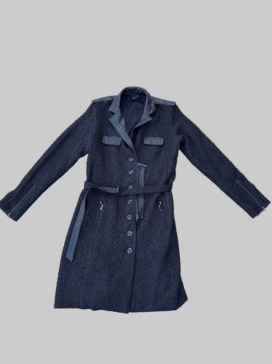 Vintage Simon Chang Black Trench Coat size 10