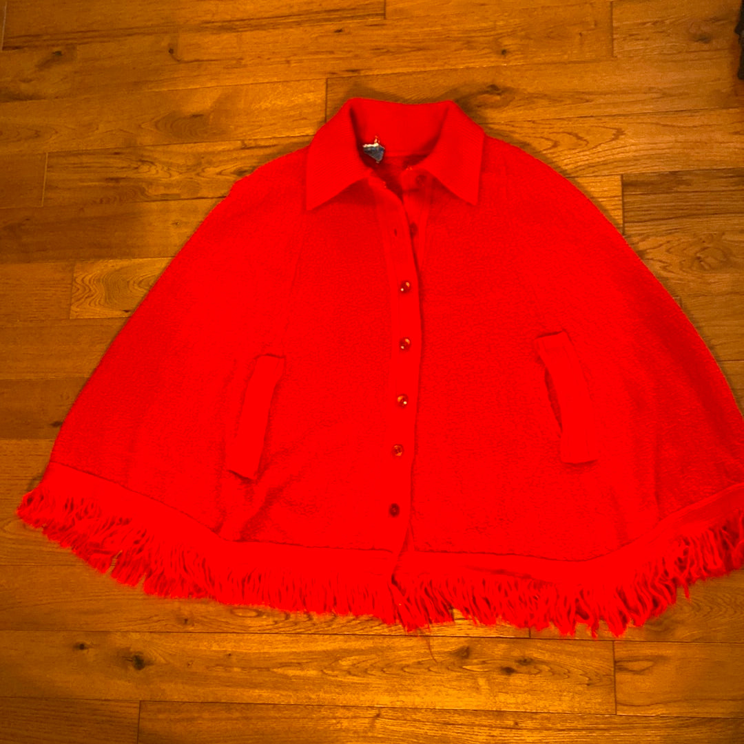 Vintage Women’s Fringe Poncho Size M