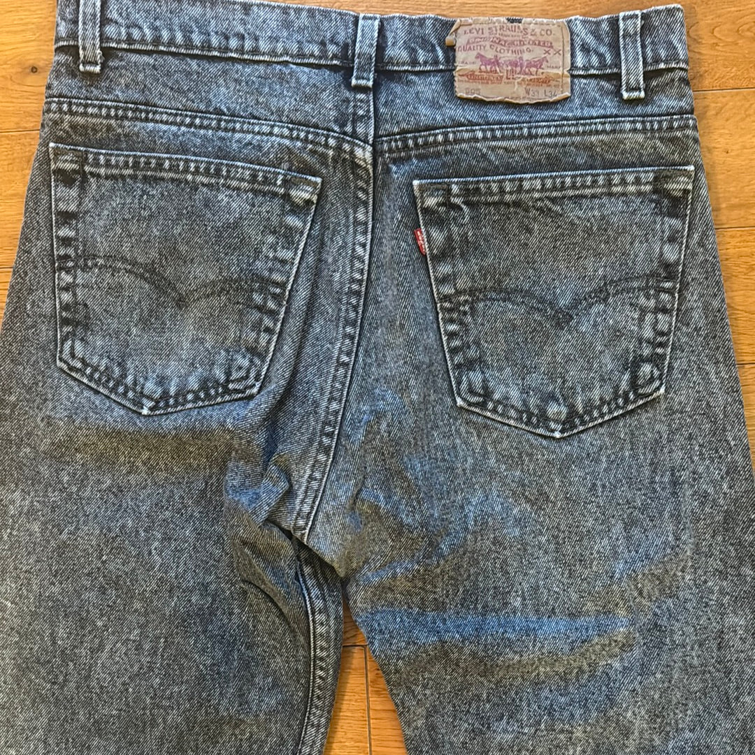 Vintage Levi’s Black Acid Washed Jeans Made in USA Size 33x34