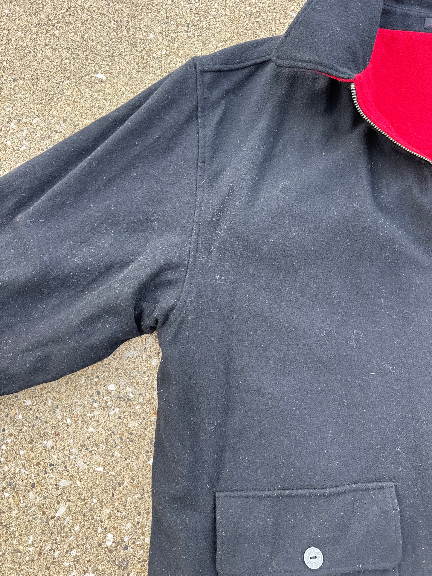Vintage Men’s Black/Red Reversible Wool Blend Marlboro Coat Size XL