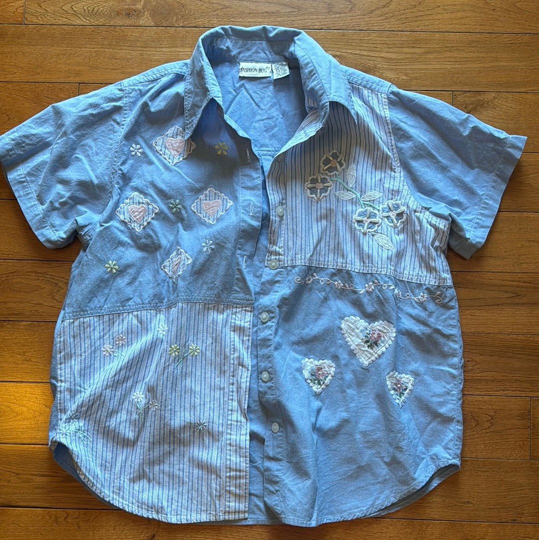 Vintage Fashion Bug Short Sleeve Button Up Size 14/16