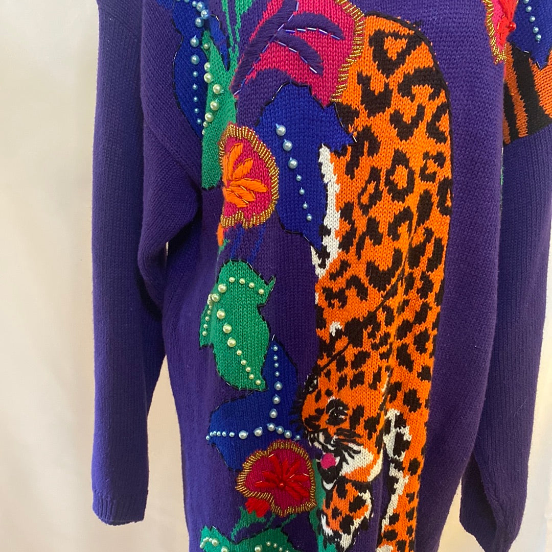 Vintage Women’s Victoria Harbour Tiger Sweater Size M