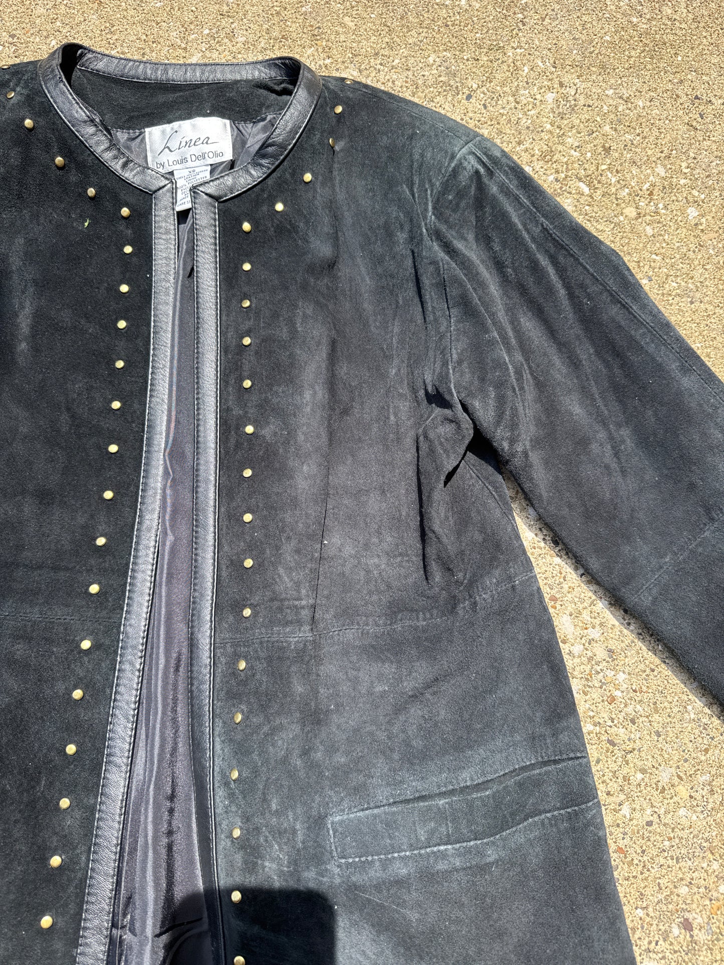 Vintage Linea Black Suede Jacket Size XS