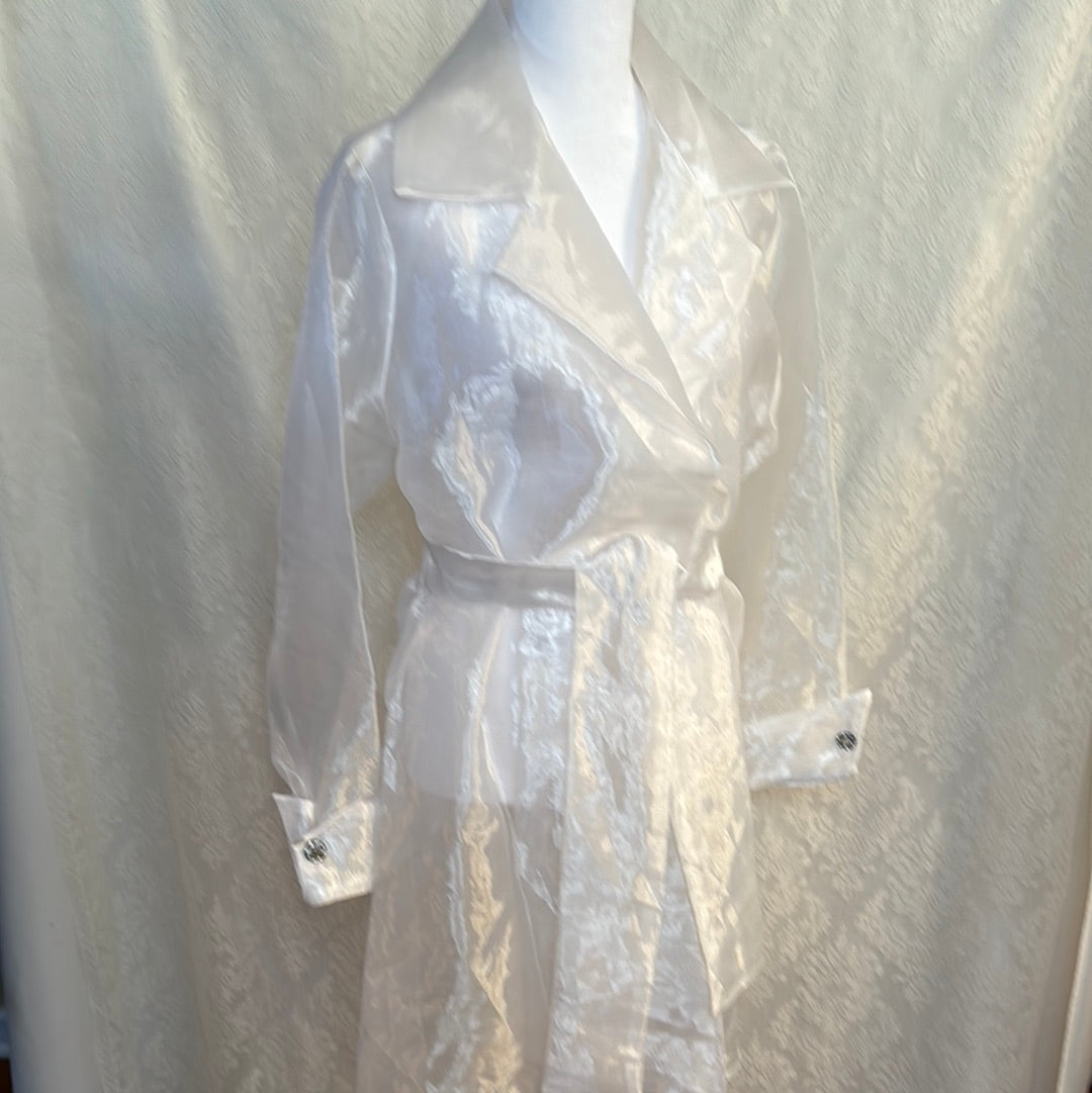 Vintage Dalia white sheer long sleeve M