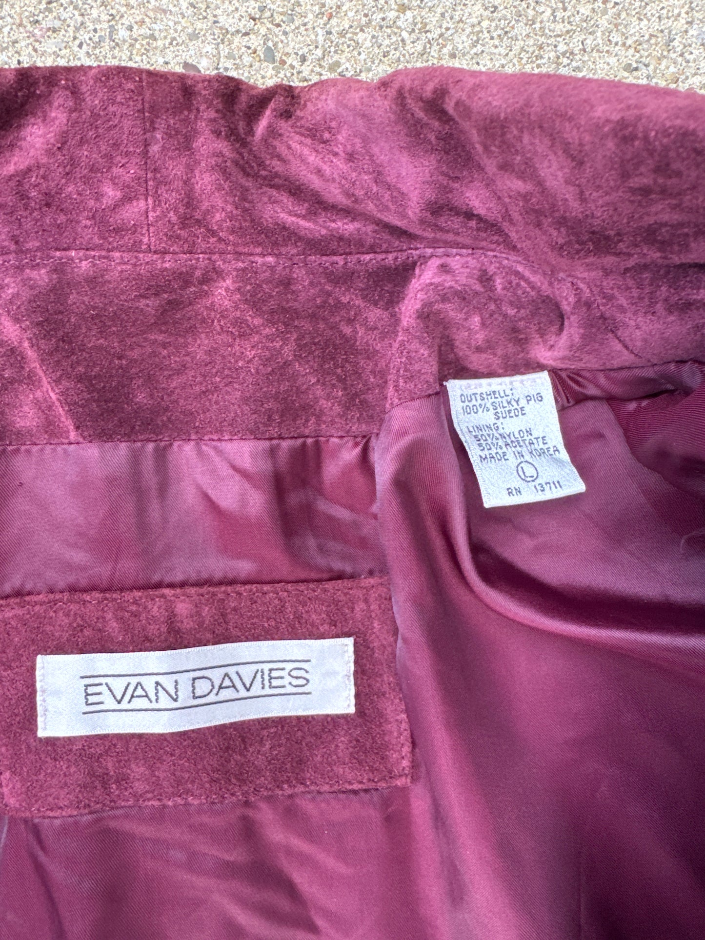 Vintage 80s Evan Davies Suede Suit Set Size 14