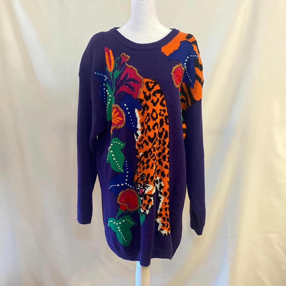 Vintage Women’s Victoria Harbour Tiger Sweater Size M