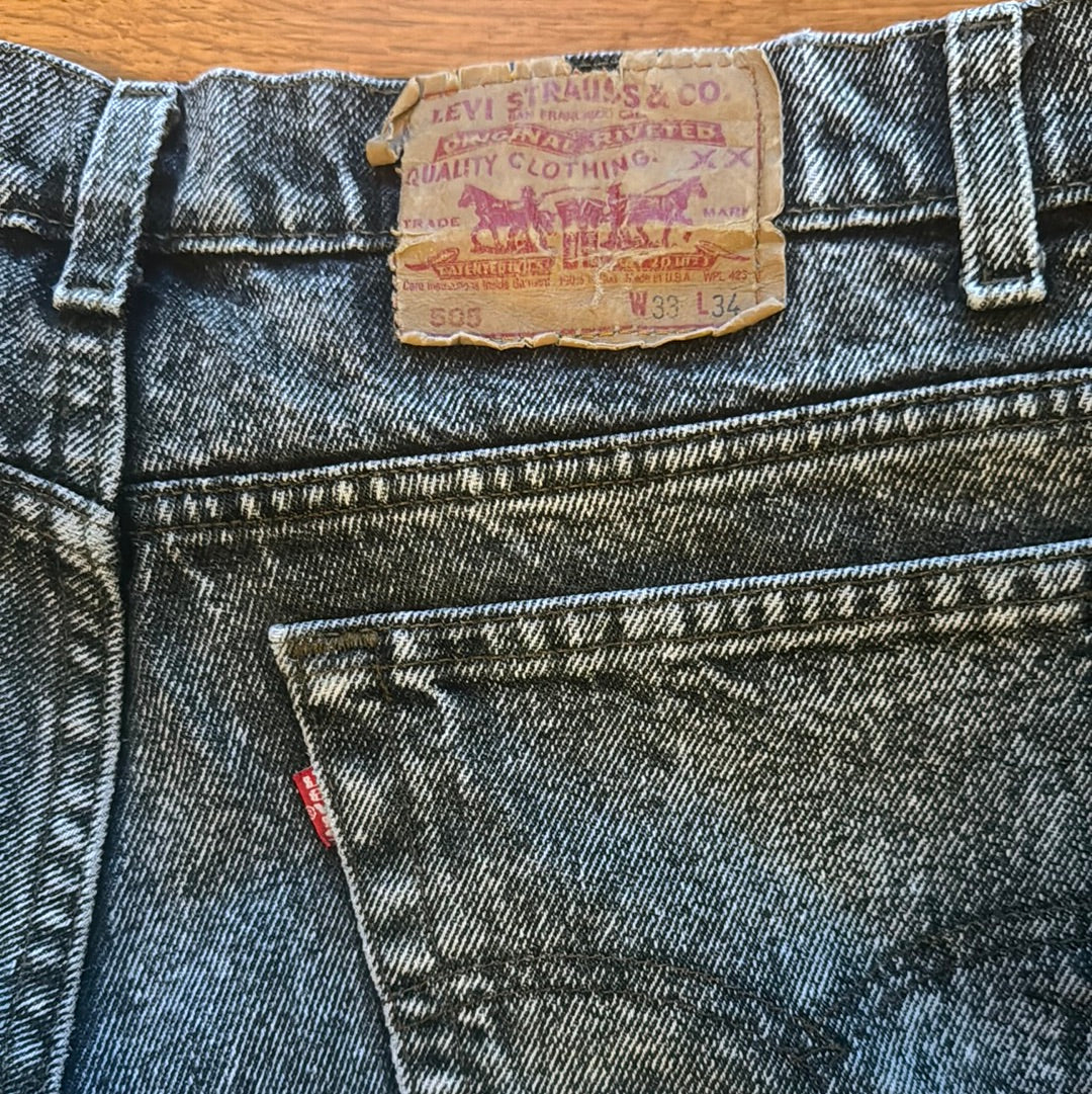 Vintage Levi’s Black Acid Washed Jeans Made in USA Size 33x34