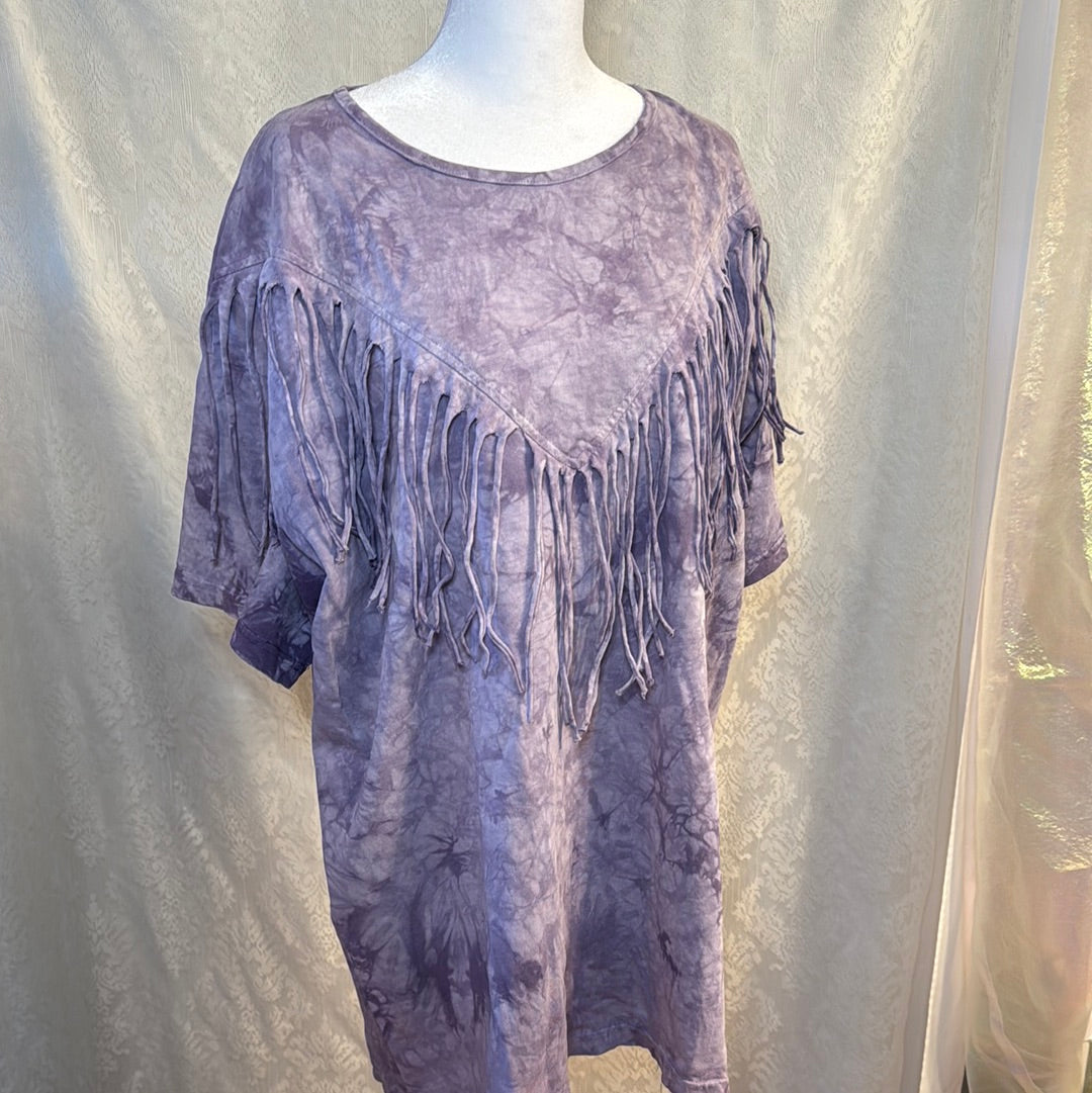 Vintage Women’s Moda Bazaar California Fringe Short Sleeve Size Large