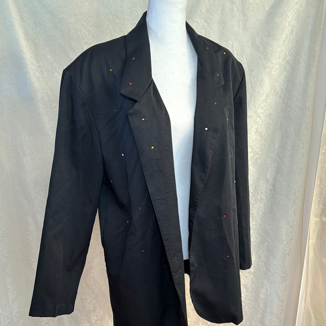 Vintage Women’s Catch Me Black Rhinestone Jacket